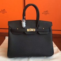 Hermes Black Epsom Birkin 25cm Handmade Bags