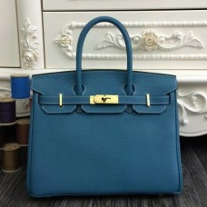 Hermes Birkin 30cm 35cm Bags In Jean Blue Clemence Leather
