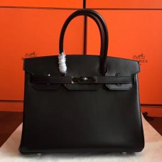 Hermes So Black Box Birkin 30cm Handmade Bags