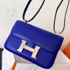 Hermes Epsom Constance 24cm Blue Electric Handmade Bags