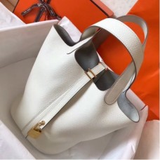Hermes White Picotin Lock PM 18cm Handmade Bags