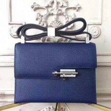 Hermes Sapphire Epsom Verrou Shoulder Handmade Bags