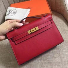 Hermes Rouge Vif Epsom Kelly Pochette Handmade Bags